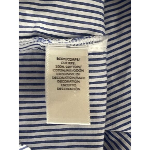 LOFT Embroidered Off Shoulder Blue Stripe Dress XS Boho Summer Casual - Picture 13 of 13